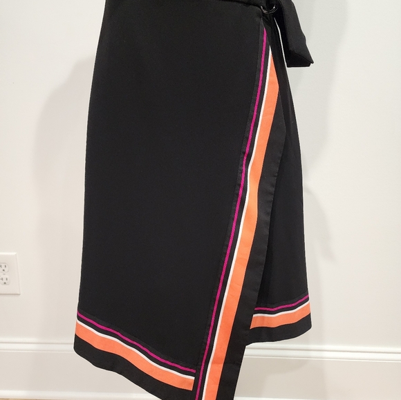 Karen Millen Black Assymetric Wrap Dress Size 6 US - Picture 10 of 14